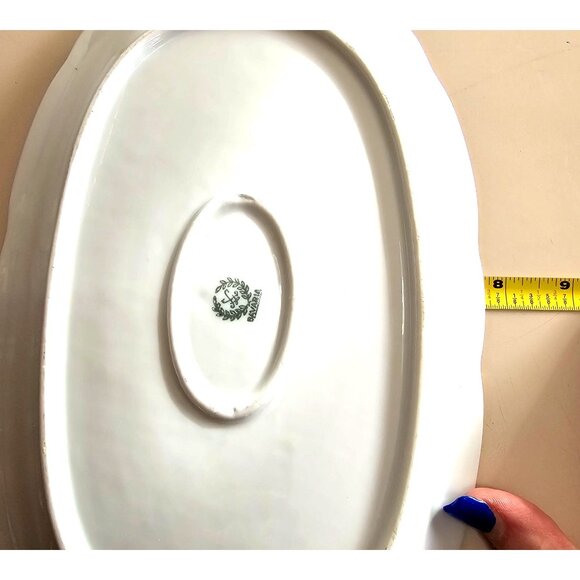 Bavaria Regency Oval Platter 12" scallop edge gold trim Germany vtg Winterling S - Picture 6 of 6